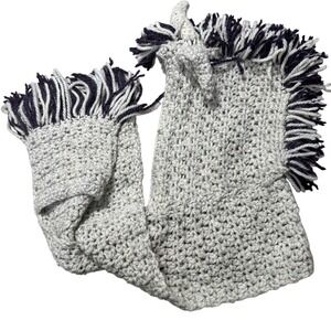 Handmade Crochet Unicorn Scarf Hat Combination Purple Beige Cozycore Magic Adult